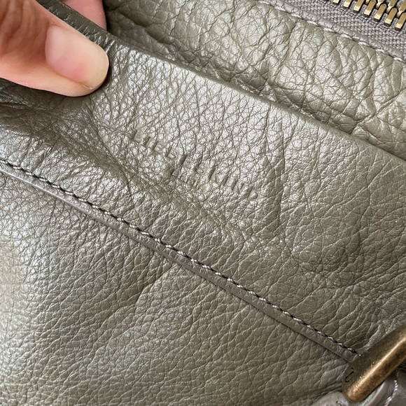 Liebeskind Berlin Grey Green Leather Tote Bag Satchel Purse with Shoulder Strap - Picture 4 of 16